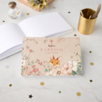 Vintage Cute Fox Florals Baby Girl Baptism