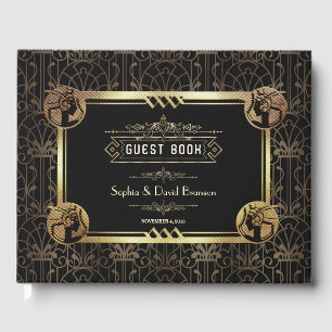 Livre D'or Vintage Gold Art Déco Great Gatsby Style Mariage