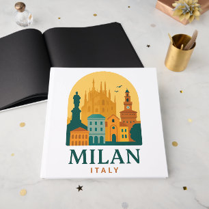Livre d'or Vintage Milan Italie Retro Duomo