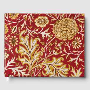 Livre D'or Vintage William Morris Cherwell Rouge Floral Art