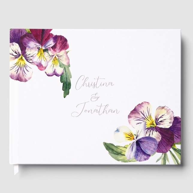 Livre D'or Violettes d'aquarelle romantique (Recto)