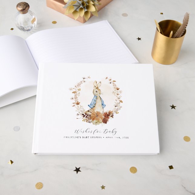 Livre D'or Voeux pour Baby Guest Book Peter Rabbit Automne (Recto ouvert)