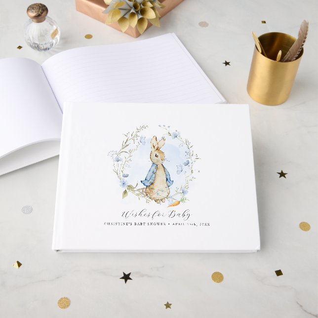 Livre D'or Voeux pour Baby Guest Book Peter Rabbit Boy (Recto ouvert)