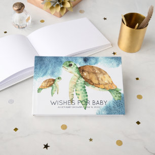 Livre D'or Vœux pour bébé Baby Shower Tortues Marines