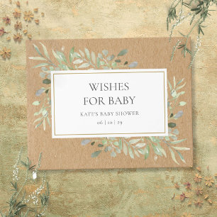 Livre D'or Voeux rustiques pour bébé verdure Aquarelle Douche