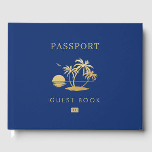 Livre D'or Voyage Thème Plage Mariage Passeport Photo