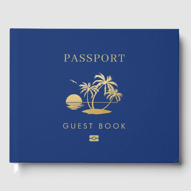 Livre D'or Voyage Thème Plage Mariage Passeport Photo (Recto)