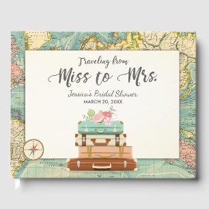 Livre D'or Voyager de Miss à Mme Bridal douche Aventure