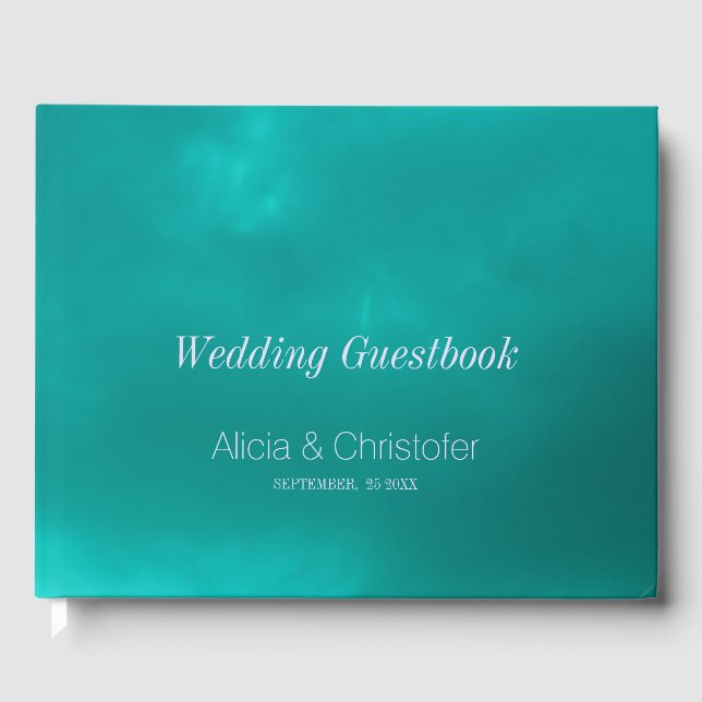 Livre D'or Water hombre bleu turquoise turquoise mariage (Recto)