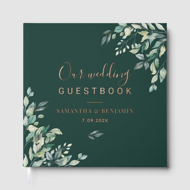 Livre D'or Watercolor Eucalyptus Botanical Wedding (Recto)