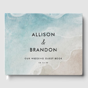 Livre D'or Watercolor Summer Beach Wedding Photo