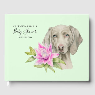 Livre D'or Weimaraner Chien et Lily Aquarelle   Baby shower