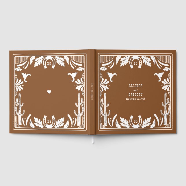 Livre D'or Western Country Cowboy Rustique Mariage (Complet)