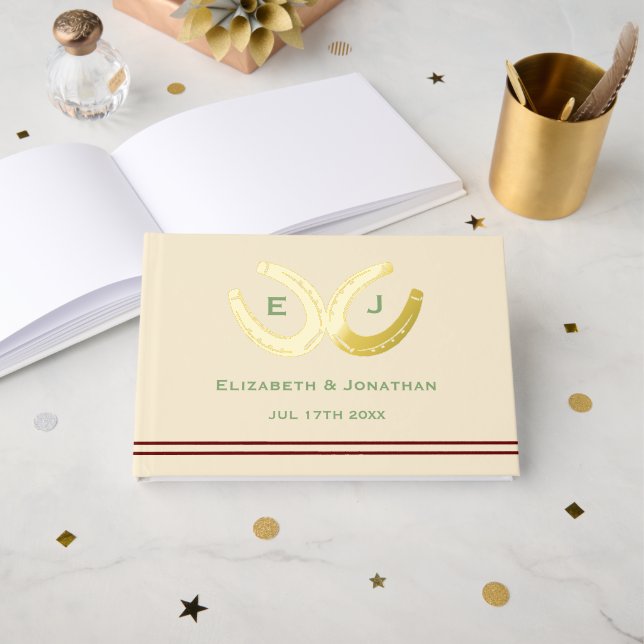 Livre D'or Western Horseshoe Mariage (Recto ouvert)