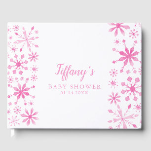 Livre D'or Whimsical Pink Winter Wonderland Baby shower