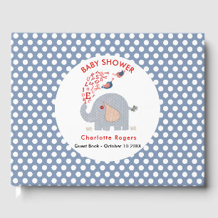 Livre D'or Whimsy Blue Kids Alphabet Elephant Baby Boy Douche