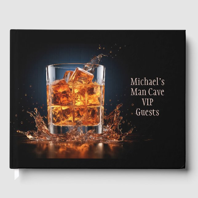 Livre D'or Whiskey Texte Personnalisé Sur Les Rochers (Recto)