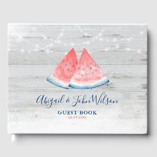 Livre D'or White Country Bois Watermelon Mariage rustique