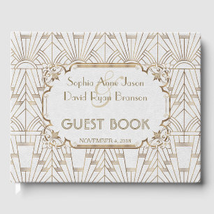 Livre D'or White Gold Great Gatsby Art Déco Mariage des année