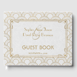 Livre D'or White Great Gatsby Art Déco Gold Mariage