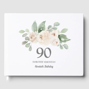 Livre D'or White Rose Botanical 90th Birthday Party
