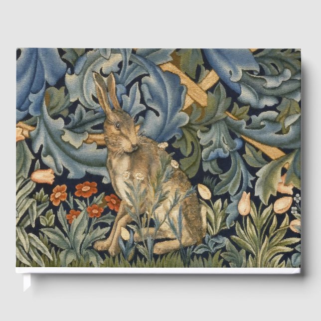 Livre D'or William Morris Forest Rabbit Floral Art (Recto)
