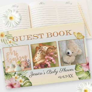 Livre D'or Your 3 Photos Cute Floral Baby Shower