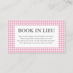 livre en vichy rose pour cartes de remplacement