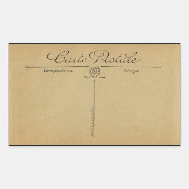 LIVRE + ÉTIQUETTE : RECTANG VINTAGE DE CARTE POSTA (Devant)