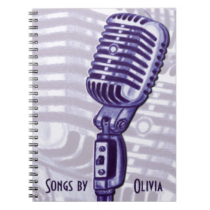 Livre lyrique personnalisé par microphone vintage