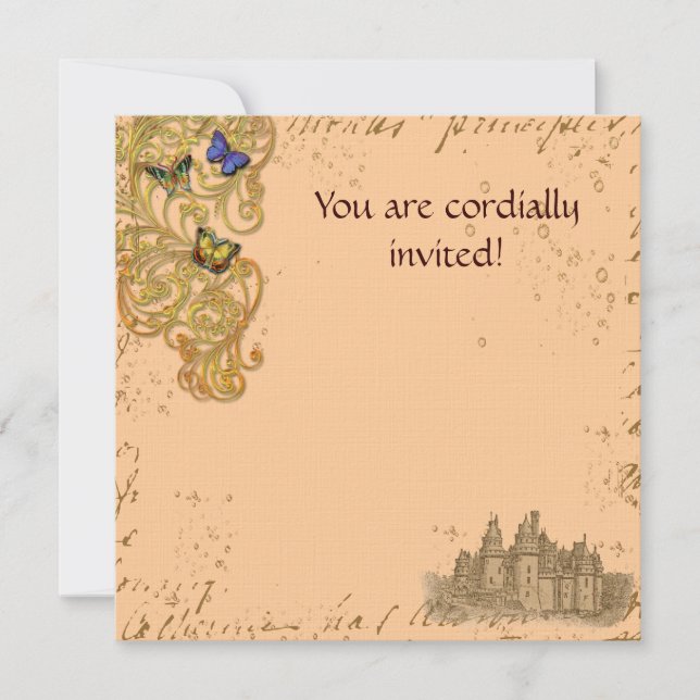 Livre médiéval Château Royal Invitation Card (Devant)