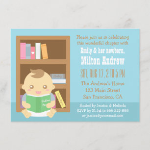 Livre mignon orienté, invitation de douche de bébé