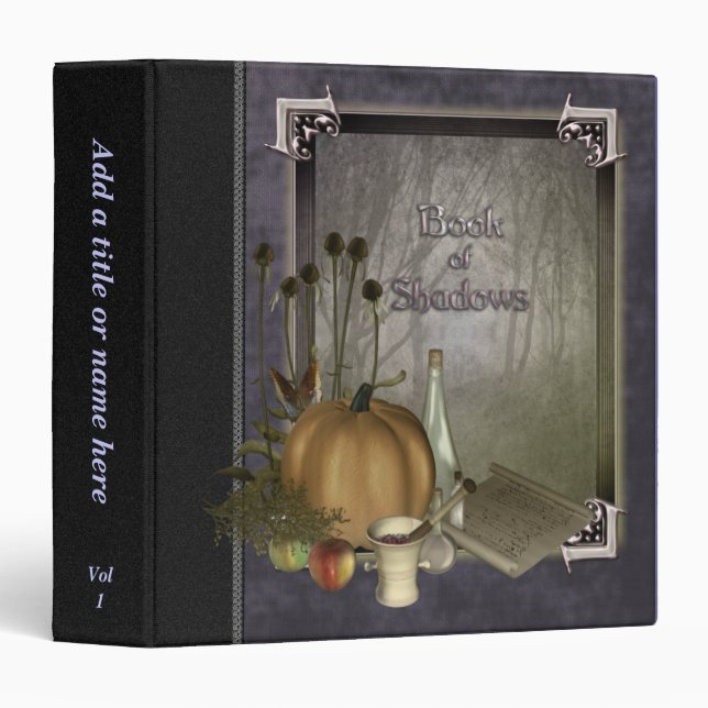 Livre naturel de sorcière des ombres 1,5" classeur (Devant/Côté)