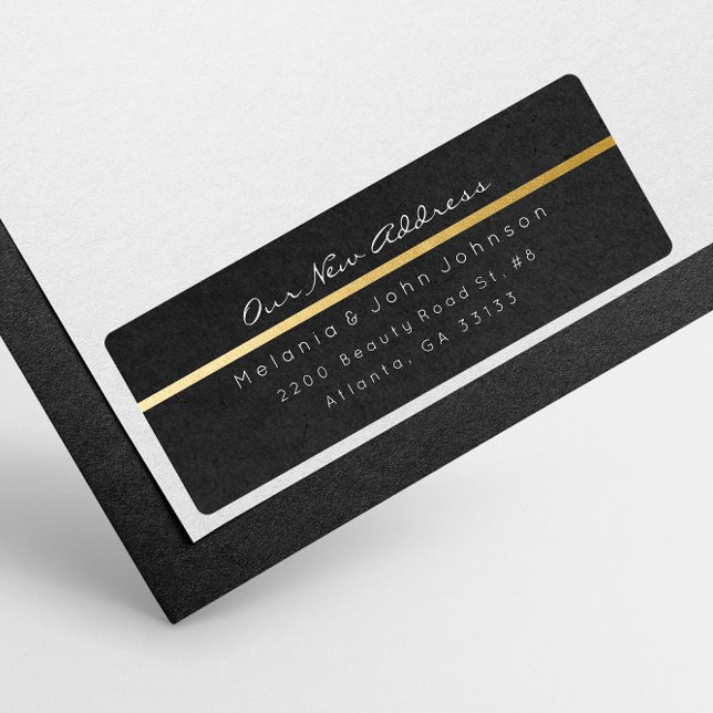 Livre noir Kraft Blanc Nouvelle adresse RSVP (Créateur téléchargé)