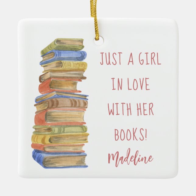 Livre Stack Book Lover Céramique Ornement (Devant)