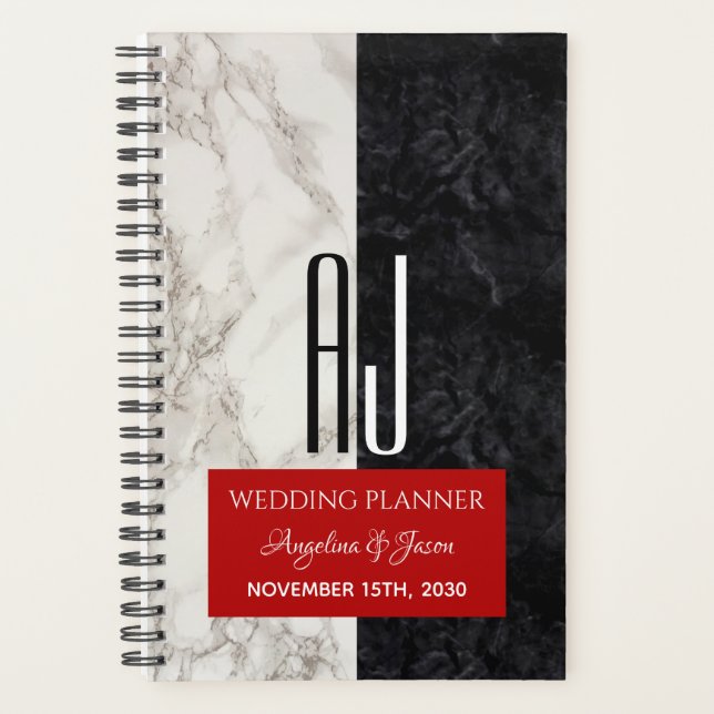 Livre Wedding planner moderne noir et blanc (Devant)