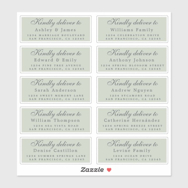 Livrer au script d'adresse invité Étiquettes verts (Feuille)