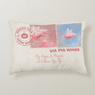 Livrer vous-même Flying Pig Coussin d'accentuation