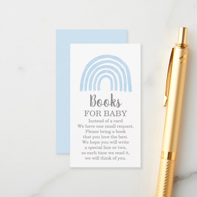 Livres Arc-en-ciel bleu pour bébé carte de boîtier (Devant/Arrière en situation)