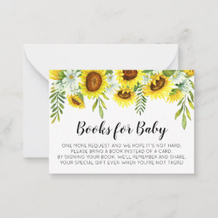 Livres Baby showers Sunflowers pour cartes pour bé
