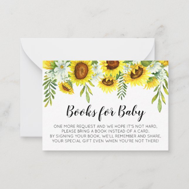 Livres Baby showers Sunflowers pour cartes pour bé (Devant)