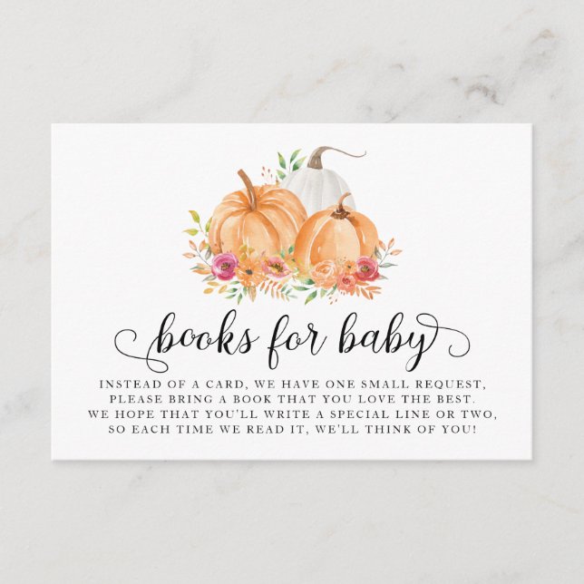Livres citrouilles Pour Bébé Livre Demande Carte (Devant)