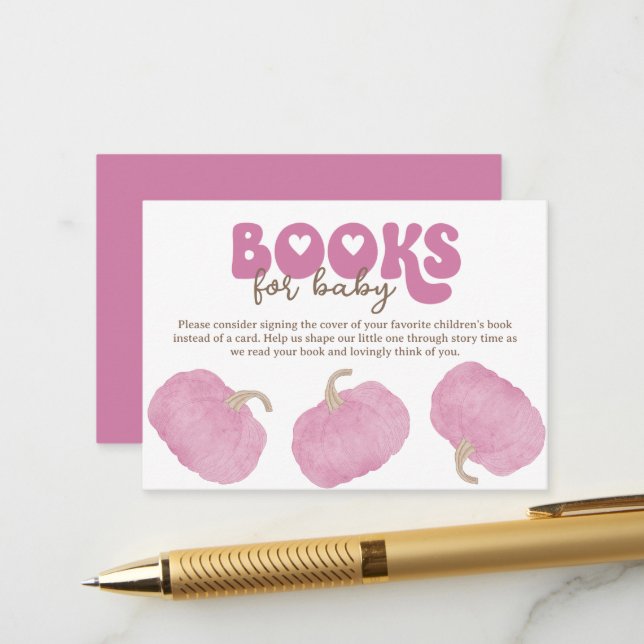 Livres Citrouilles roses pour la carte de boîtier  (Devant/Arrière en situation)