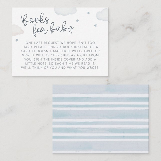 Livres Clouds and Stars pour carte de boîtier bébé (Devant / Derrière)