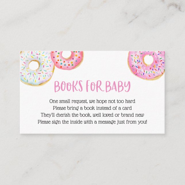Livres de beignes roses pour bébé carte d'insertio (Devant)
