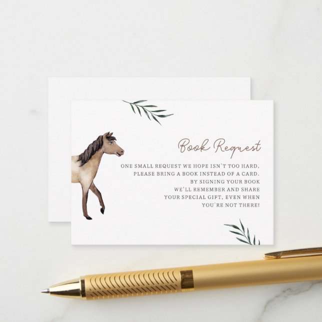 Livres de chevaux pour carte de boîtier pour bébé (Devant/Arrière en situation)