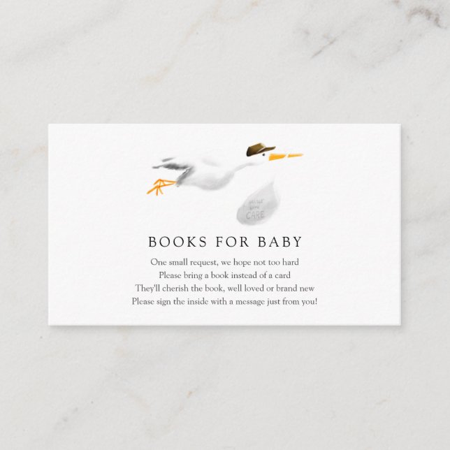 Livres de cigogne pour bébé carte d'insertion (Devant)