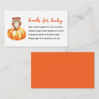 Livres de citrouille et de hibou pour carte de boî