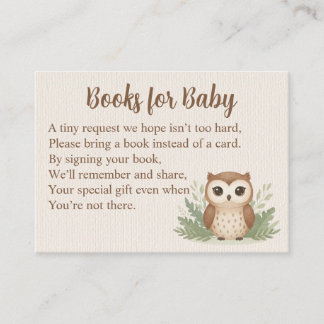 Livres de hibou d'aquarelle pour la carte de boîti