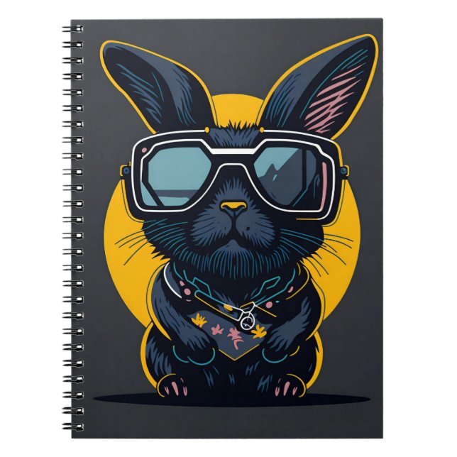livres de lapin noir mignon lunettes de soleil (Devant)